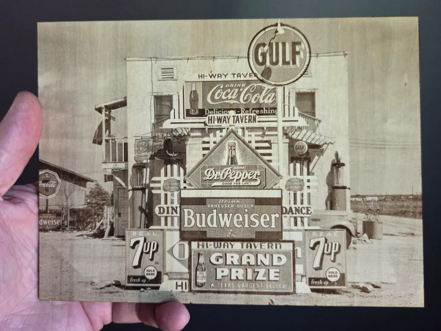Vintage Hi-Way Tavern Building Signage with Classic Soda and Beer Advertising