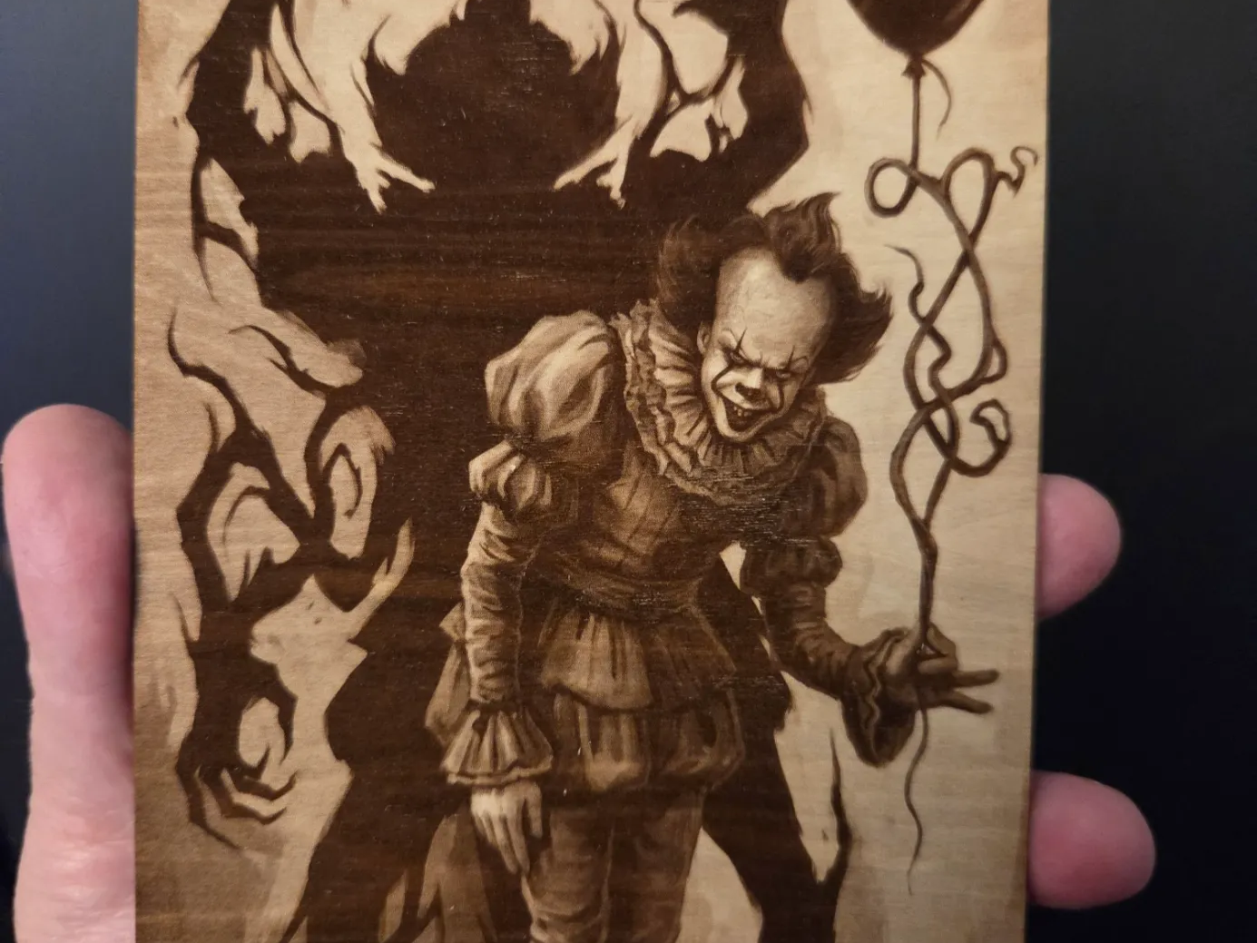 Pennywise the Clown with Balloon Wooden Wall Art