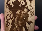 [Laser cut and engrave] Pennywise the Clown with Balloon Wooden Wall Art