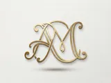 [Laser cut and engrave] Luxury AM Initials Monogram Logo