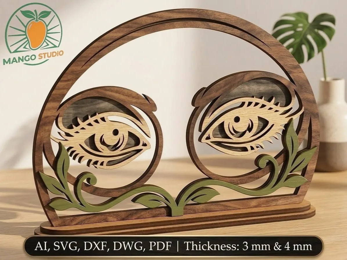 Art Nouveau Eye Napkin Holder Laser SVG