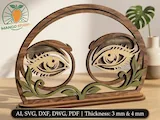 [Laser cut and engrave] Art Nouveau Eye Napkin Holder Laser SVG