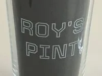 [Laser cut and engrave] Roy's Pint Personalized Glass Beer Tumbler