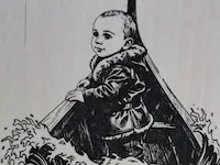 [Laser cut and engrave] Tableau en bois personnalisé avec illustrations et photos de bébé