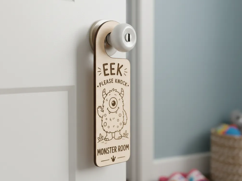 EEK Please Knock - Monster Room Door Hanger