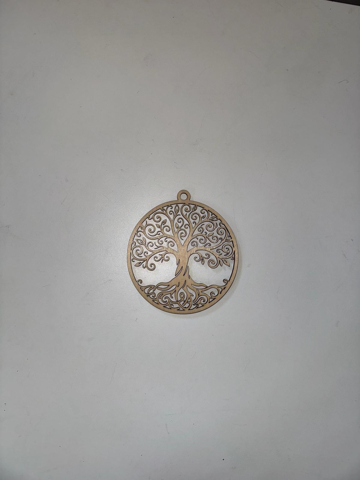 [Laser cut and engrave] Tree of Life Circular Hanging Ornament