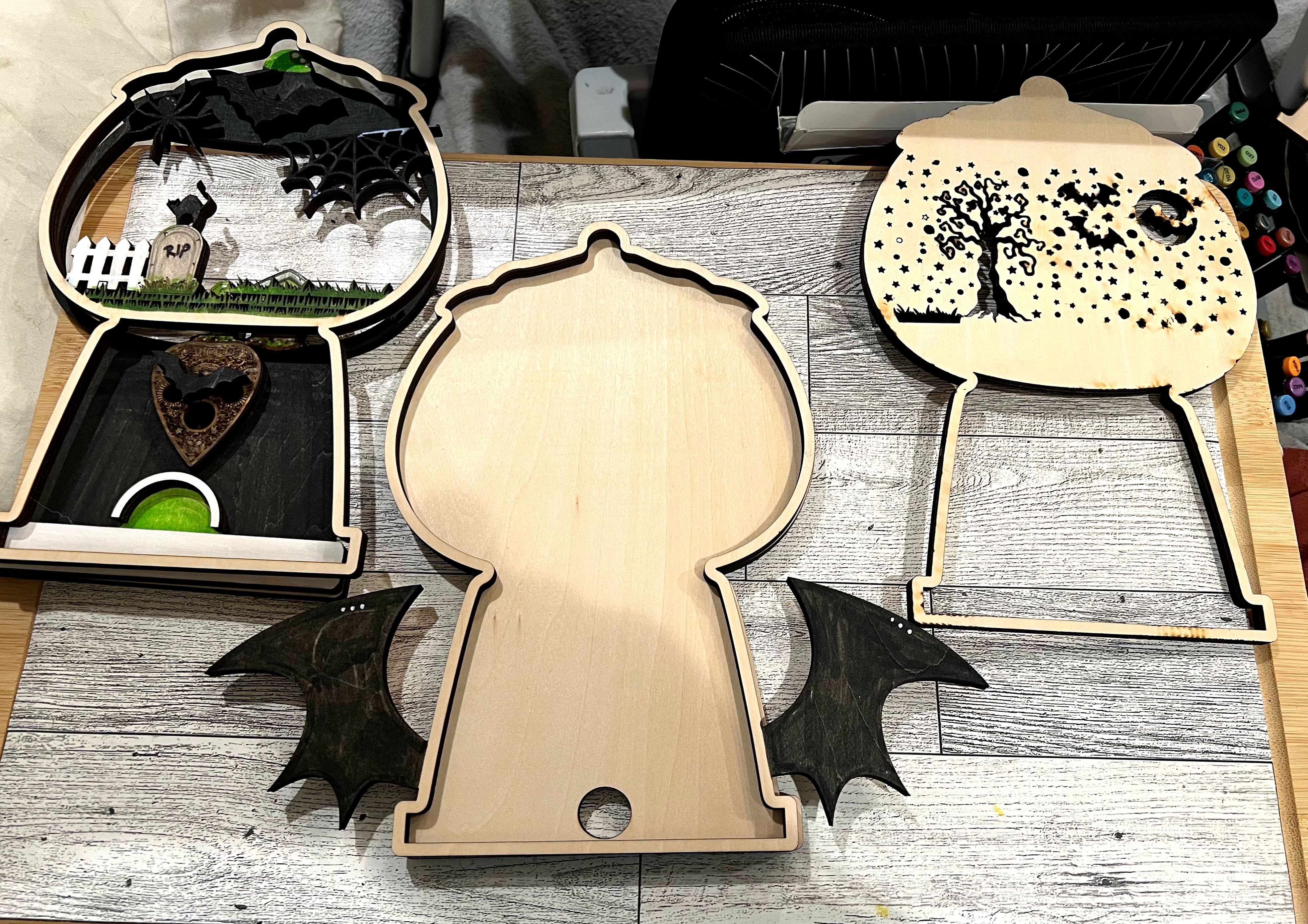 Halloween Light up Gumball Machine with Graveyard Scene instruction: step 1 - Cut Parts