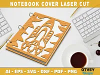 [Laser cut and engrave] Space Themed Wooden Notebooks with Celestial and Rocket Illustrations