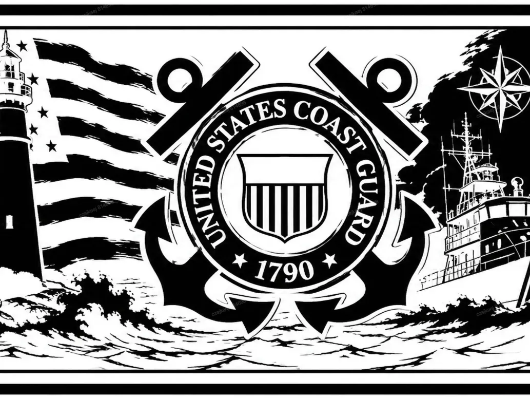 10-007 - U.S. Coast Guard Tribute | 2-Tone Laser Engraving Tumbler Wrap | 200x100mm