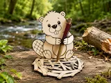 [Laser cut and engrave] ビーバーの形をした木製ペン立て