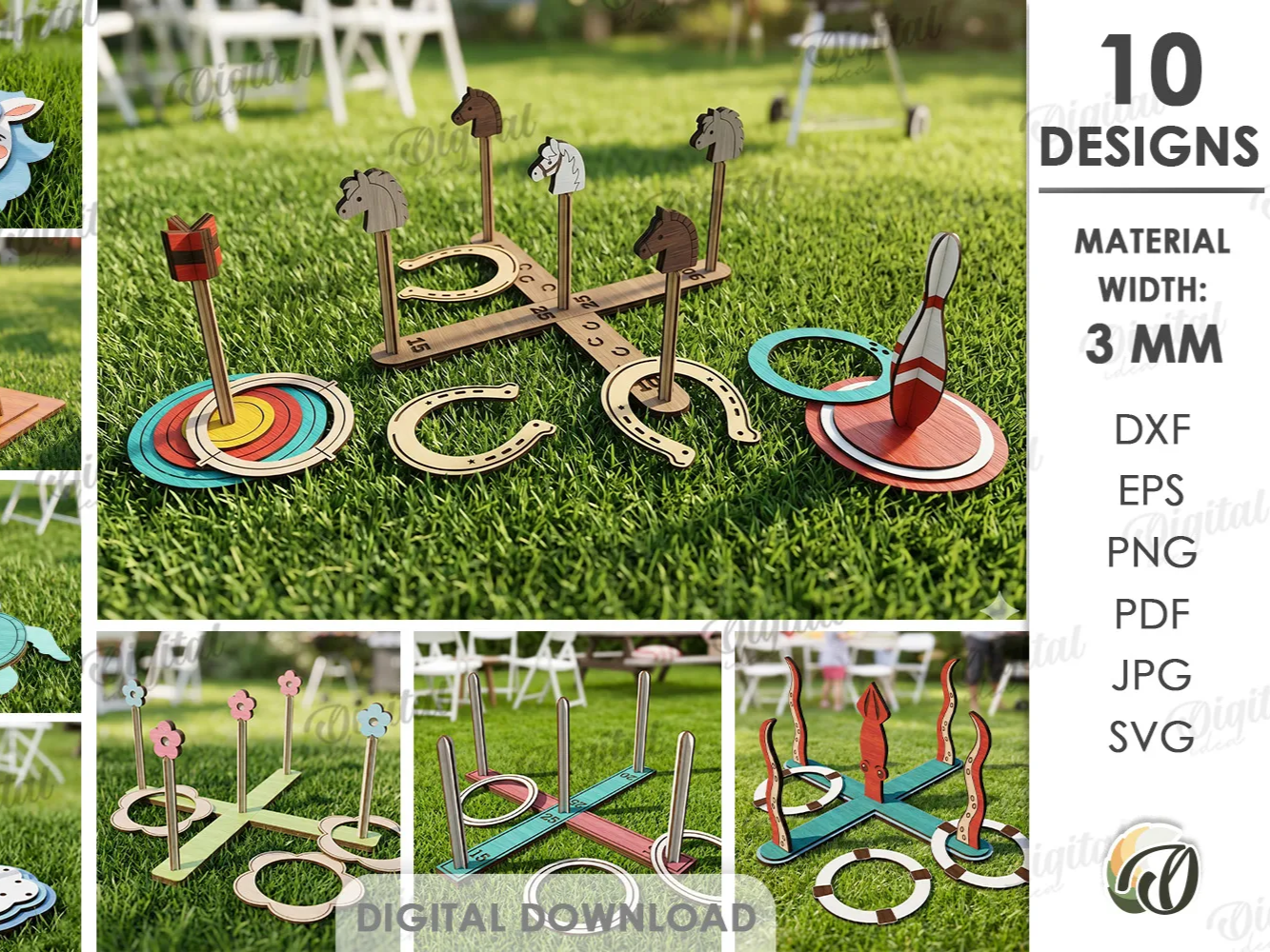 3D Ring Toss Games Bundle. Backyard Lawn Game Laser Cut Files. Wedding Reception Game SVG. Outdoor Family Party Activity. Kids Game