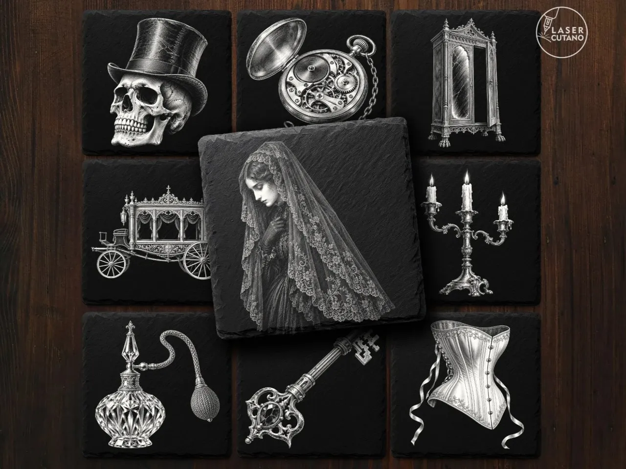 [Laser cut and engrave] Victorian Nightmares — 9 Engraving Designs