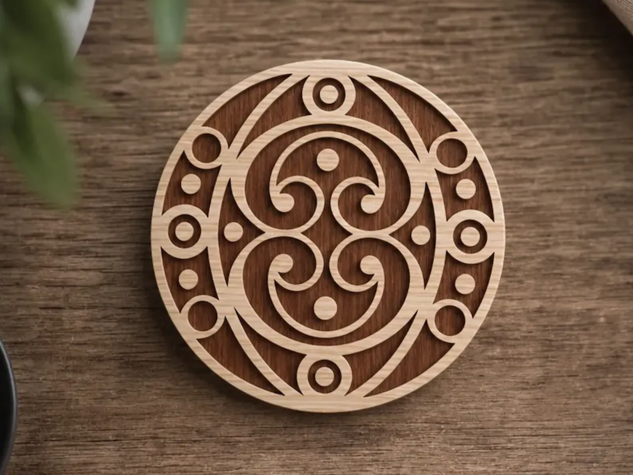[Laser cut and engrave] Circle Pattern - Decorative Laser Cut Design