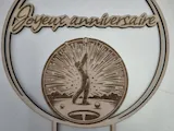 [Laser cut and engrave] Joyeux Anniversaire Golf Themed Cake Topper