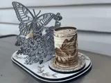 [Laser cut and engrave] Butterfly & Wildflower Salt Pepper Shakers & Rack