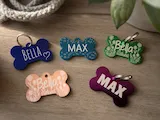 [Laser cut and engrave] Personalized Bone Shaped Pet ID Tags for Dogs