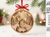 [Laser cut and engrave] Illuminated Wooden Christmas Ornament with Layered Holiday Scenes Laser Cut Bundle