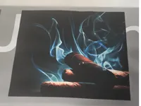 [DTF Printing] Cigar with swirling blue smoke on black background