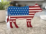[Laser cut and engrave] Patriotic Cow - Laser Cutting Design