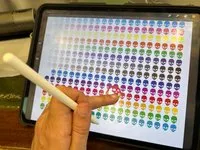 [Inkjet printing] Rainbow Skull Pattern Grid on Wooden Board