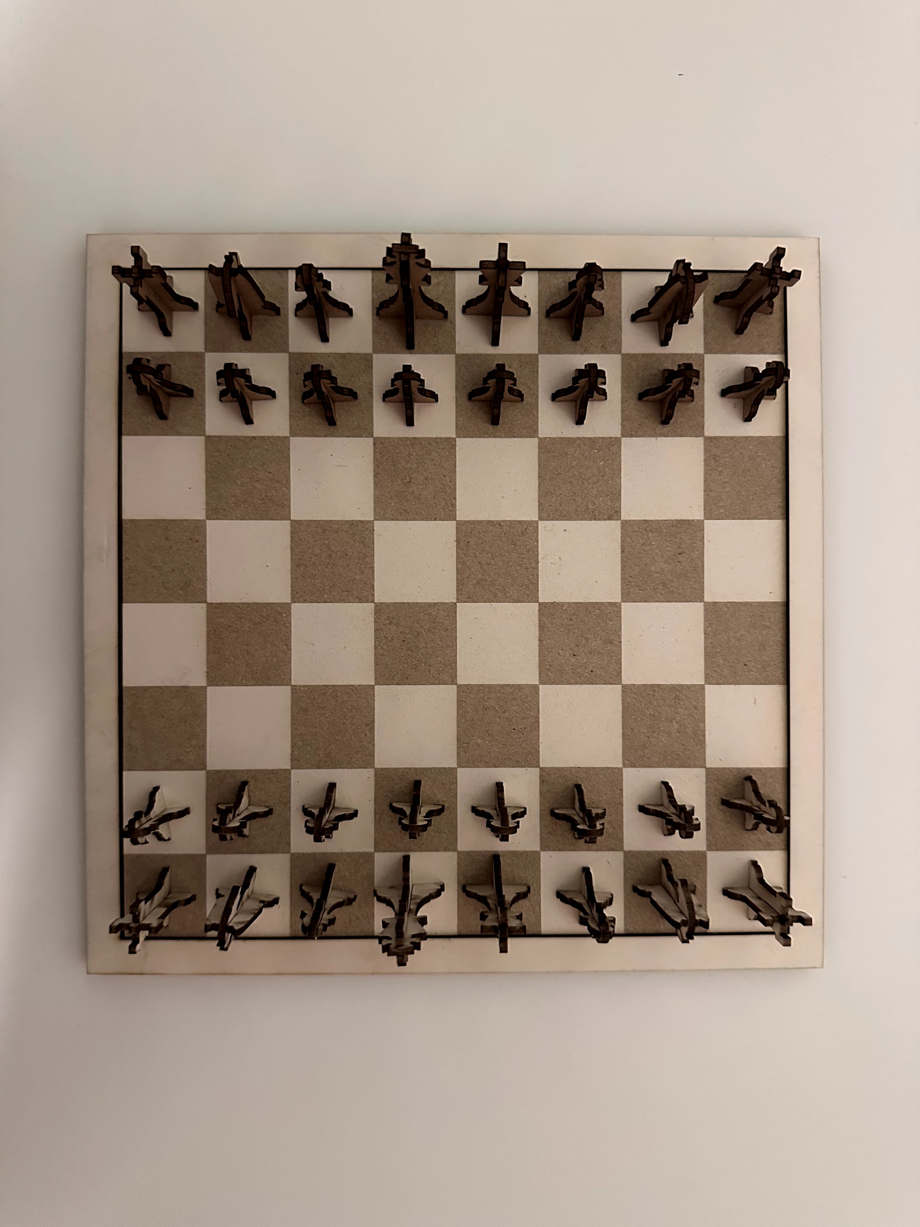 [Laser cut and engrave] Community Chess Set – Modern Interlocking Chess Board