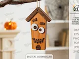 [Laser cut and engrave] Halloween House Ornaments Bundle. Wooden Hanging Decor Laser Cut Files. Spooky House Decor. Kids. Children. Scary Mansion SVG