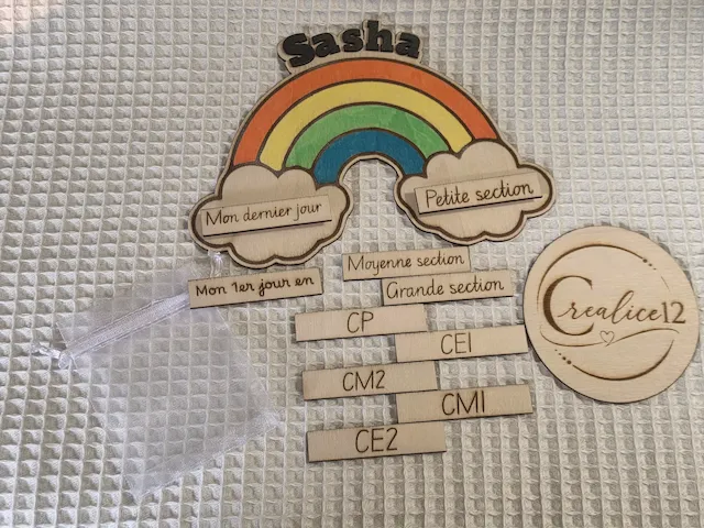 Pancarte école arc en ciel
