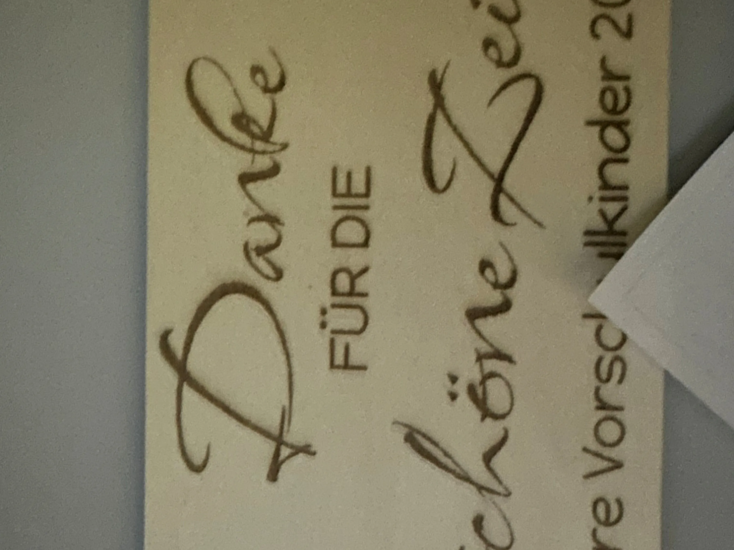 Schild Vorschulkinder VOKI 2026 Danke 18cmx10cm
