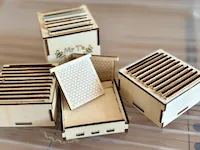 [Laser cut and engrave] Miniature Wooden Beehive Model with Honeycomb Frames