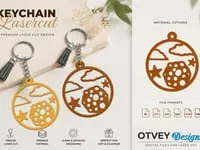 [Laser cut and engrave] Space Themed Wooden Keychain Set Featuring Planets Rockets and UFOs