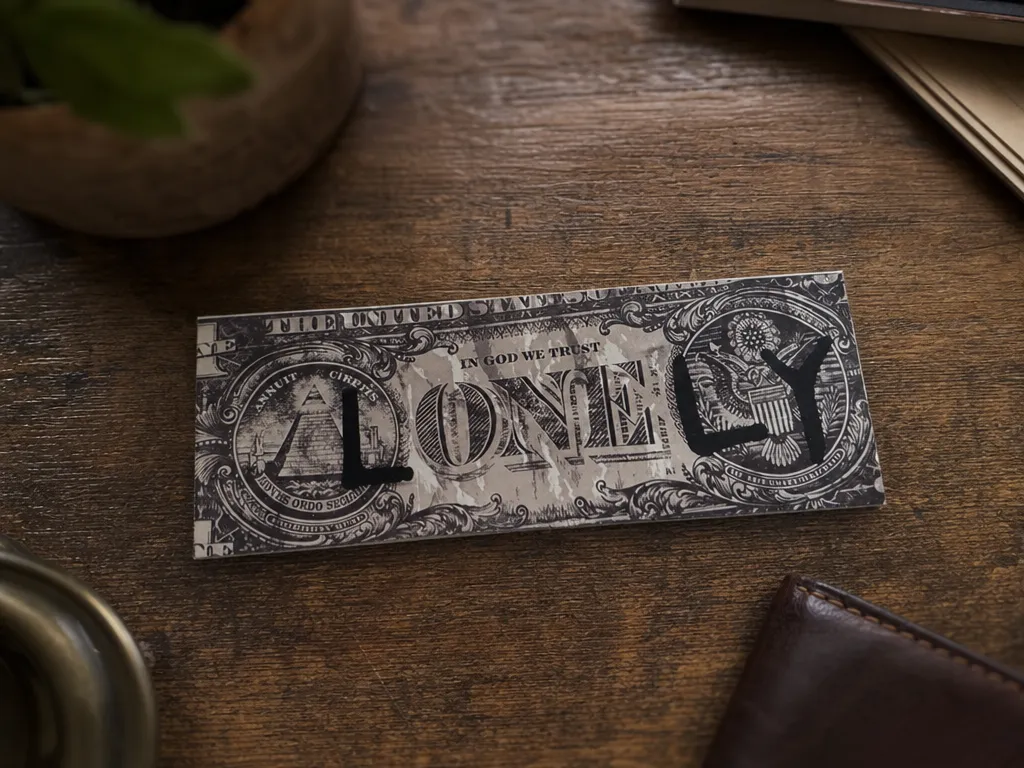 LONELY DOLLAR BILL ART STICKER