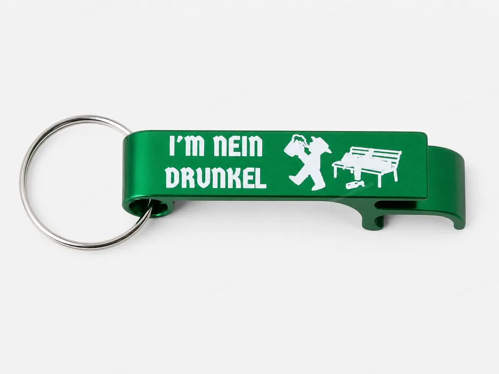 Green I'm Nein Drunkel Beer Bottle Opener Keychain