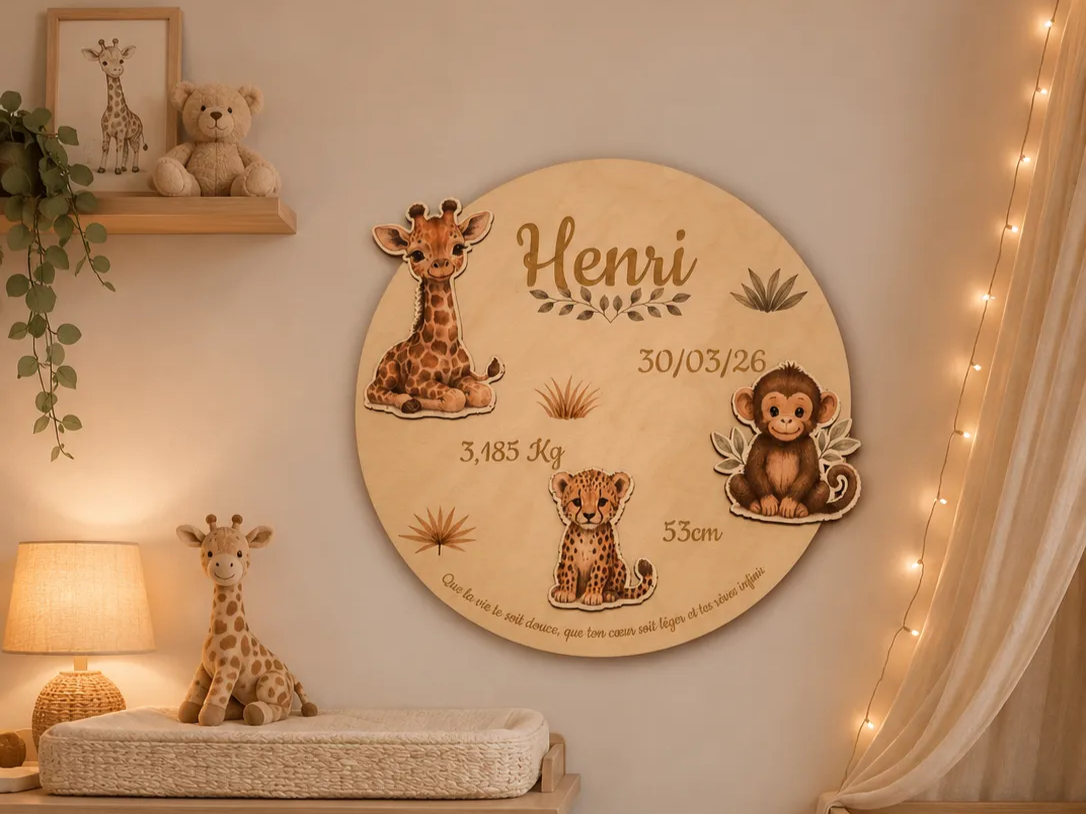 Plaque naissance jungle