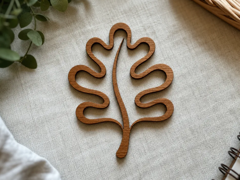 Oak Leaf Shaped Wall Hanging or Tabletop Accent