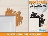 [Laser cut and engrave] Halloween Themed Door Corner Frame Accents