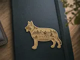 [Laser cut and engrave] German Shepherd silhouette with agility course scene