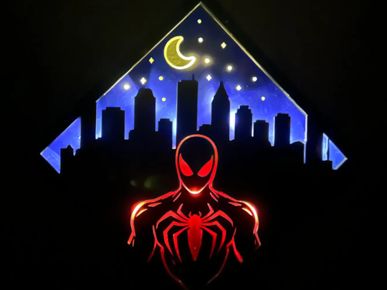 Spiderman Layered wood night light