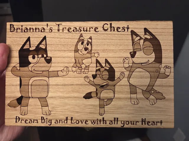 Personalized Bluey Treasure Chest Keepsake Box