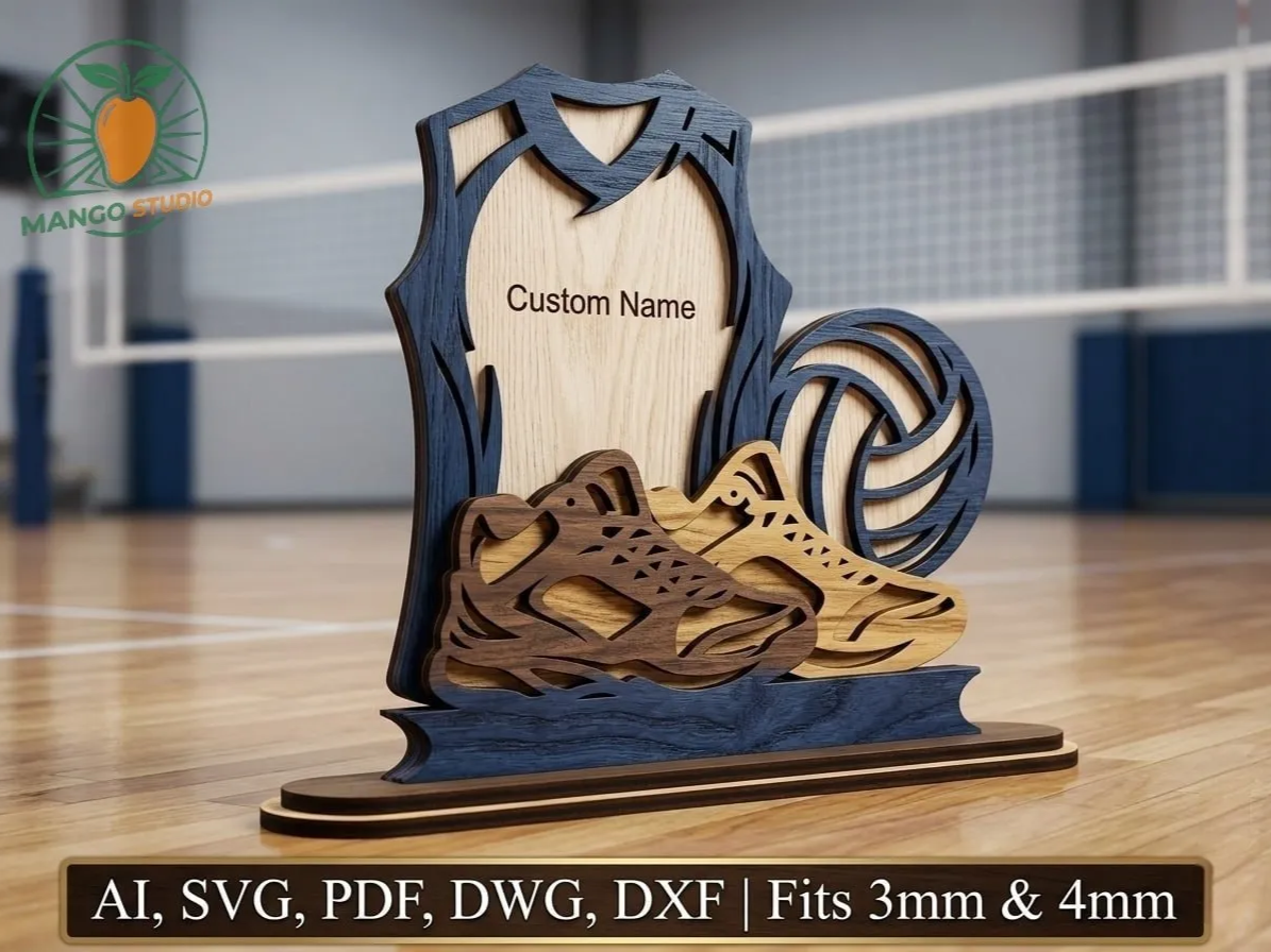 3D Volleyball Stand Multi-Layer Laser File