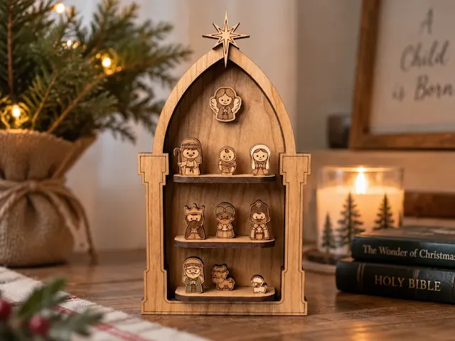 Mini pesebre para corte láser