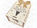 [Laser cut and engrave] Gift Box Bow Laser Cut Template, Sliding Greeting Box, Laser Cutting Design