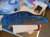 [Laser cut and engrave] Alpine A110 sports car silhouette wall art
