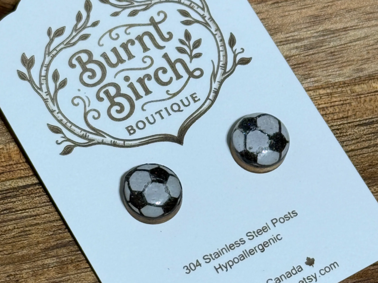 Soccer Ball Stud Earrings
