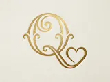 [Laser cut and engrave] Q Heart Wedding Monogram – Romantic Love Initial with Elegant Heart Flourishes for Laser Cut Signs, Cake Toppers & Engraving