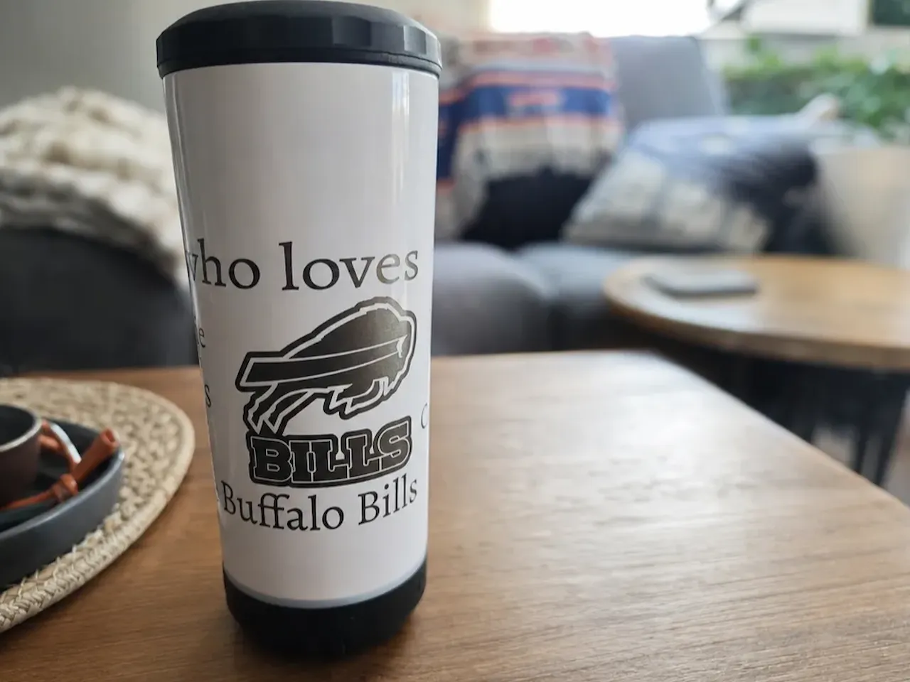 [Laser cut and engrave] Buffalo Bills Insulated Can Cooler Tumbler