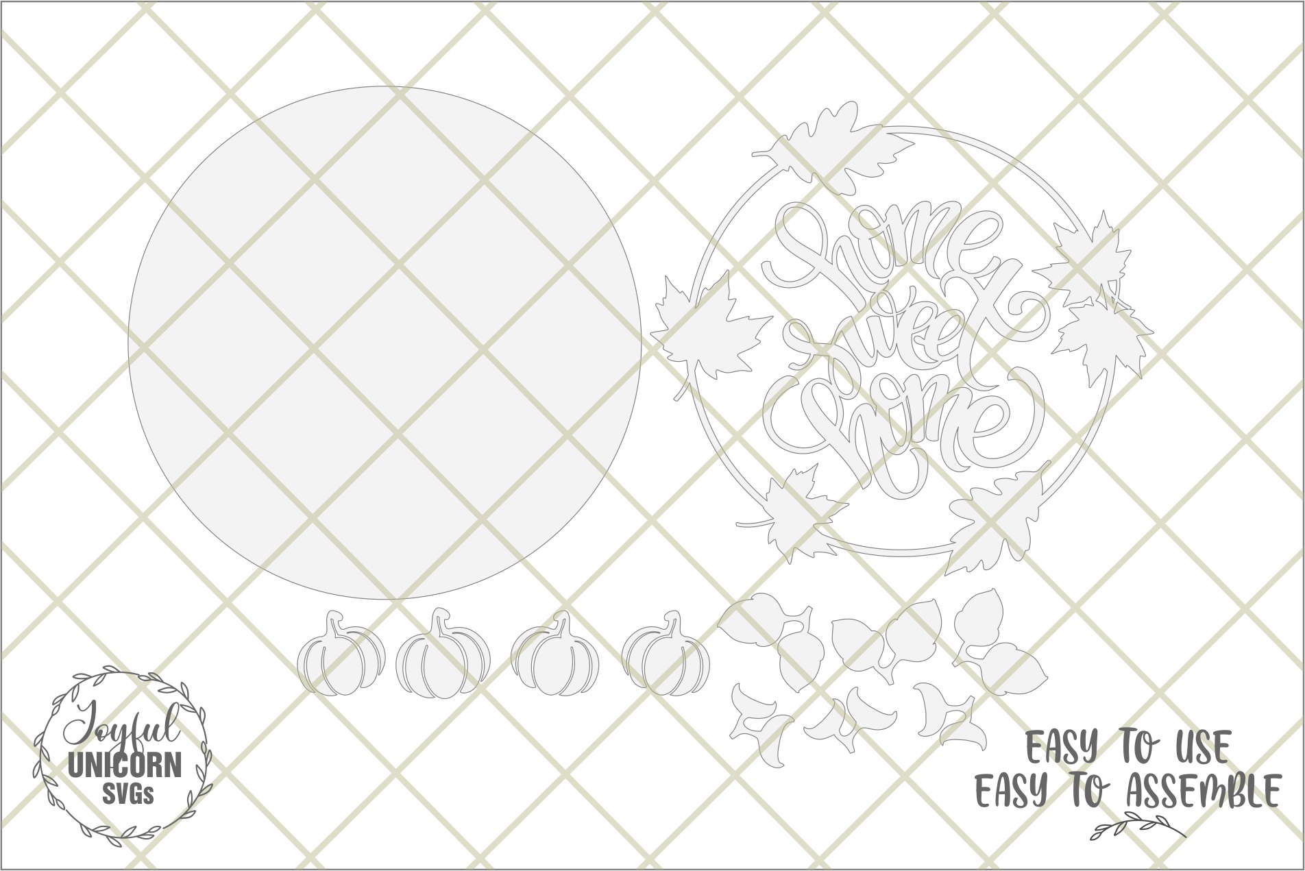 [Laser cut and engrave] Autumn Round Door Sign Bundle SVG, Home Sweet Home Fall Wreath, Tis the Fall Season Door Hanger SVG, Laser Cut File for Glowforge, CNC, Xtool