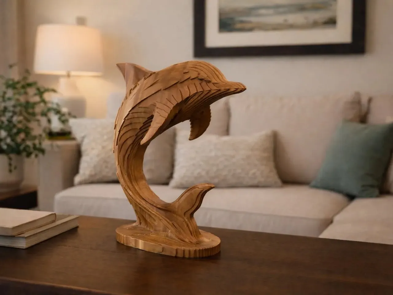 [Laser cut and engrave] Layered Dolphin SVG | 3mm Laser Cut File | Wooden Ocean Animal Decor (Digital Download)