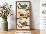 [Laser cut and engrave] 3D Triple Object Wall Decors Bundle. Farmhouse Wall Art Laser Cut Files. Layered Wooden Sign. Rustic SVG. Kitchen Sign. Gnomes. Mason Jars