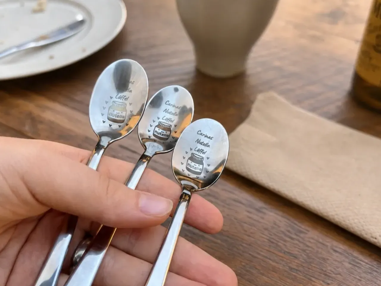 [Laser cut and engrave] Personalisierter Teelöffel mit Nutella Motiv