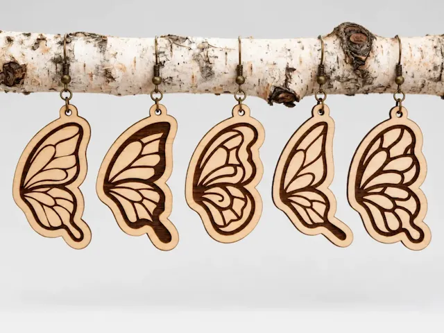 Butterfly wing dangle earrings